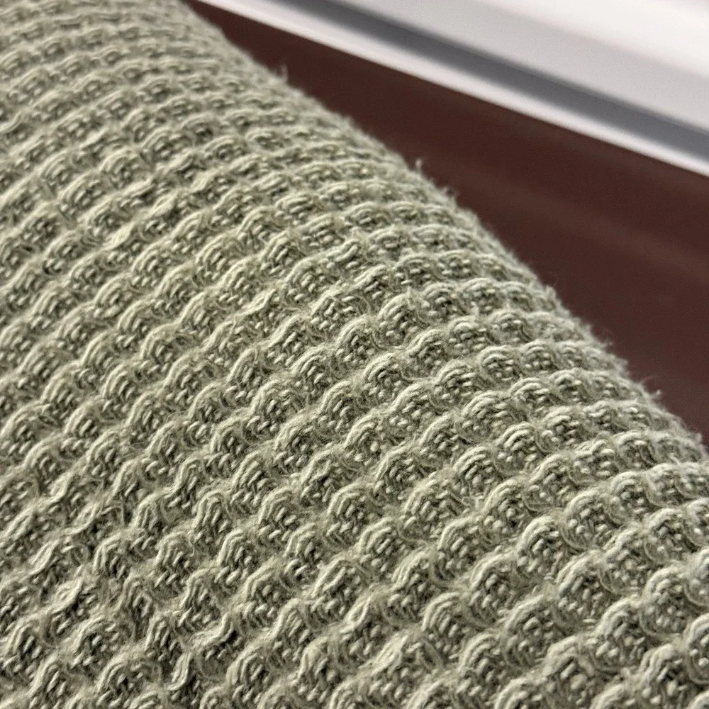 Pottery Barn Waffle Weave Blanket Green Full Size 80x82